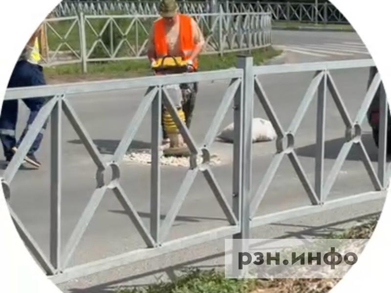 Рязанцы заявили, что в Горроще начали заделывать яму только после серьезного ДТП