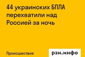 44 украинских БПЛА перехватили над Россией за ночь