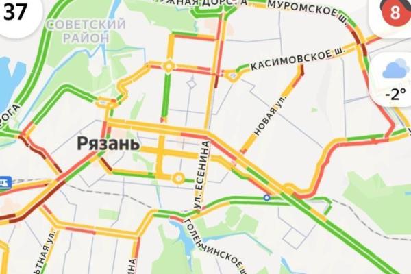 В Рязани образовались 8-балльные пробки