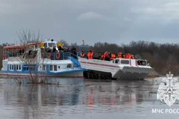 С 5 апреля плавающий транспортер перевез более 500 человек в Рязанской области