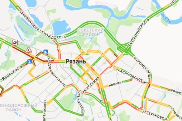 В Рязани образовались 9-балльные пробки