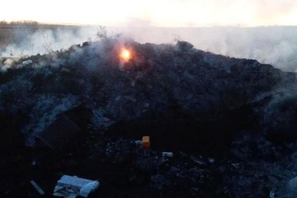 Несанкционированная свалка горела в Рязанской области
